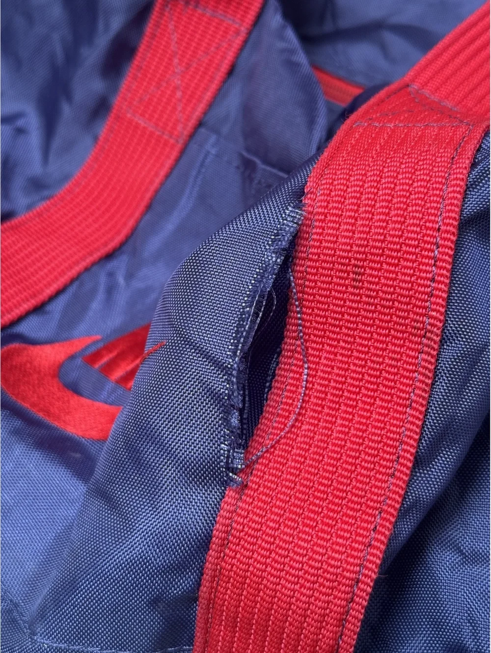 Vintage 80s NikeDuffle Bag Duel Handles / Shoulder Red Blue